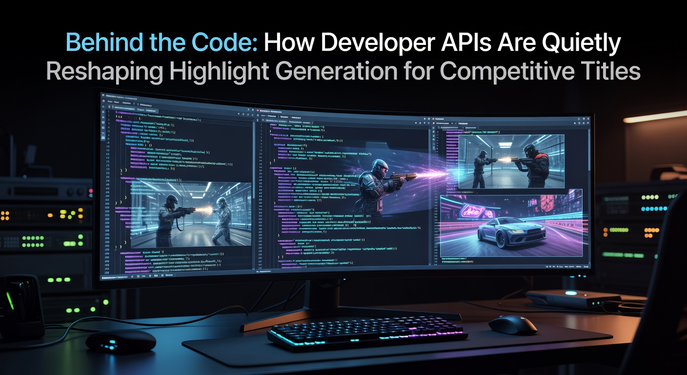 Developer API integration dashboard displaying real-time highlight triggers in a competitive esports title