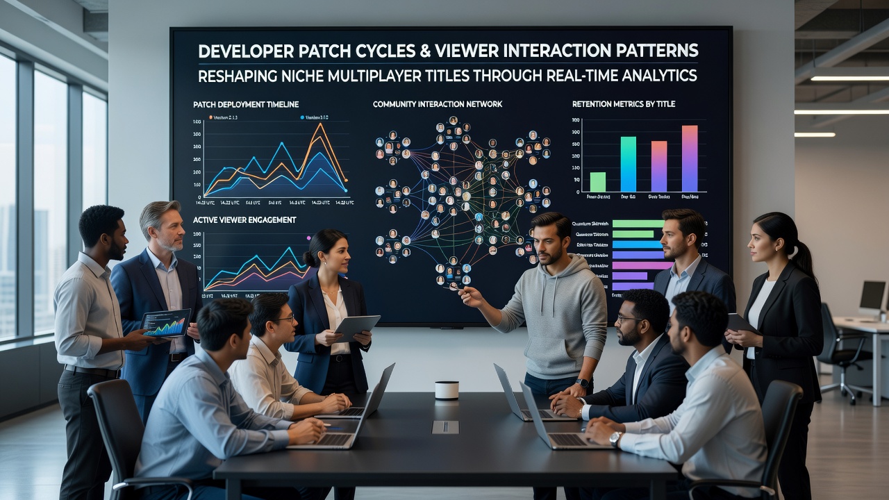 Viewers collaborating in real time on strategy adjustments following a recent game patch in a niche multiplayer title