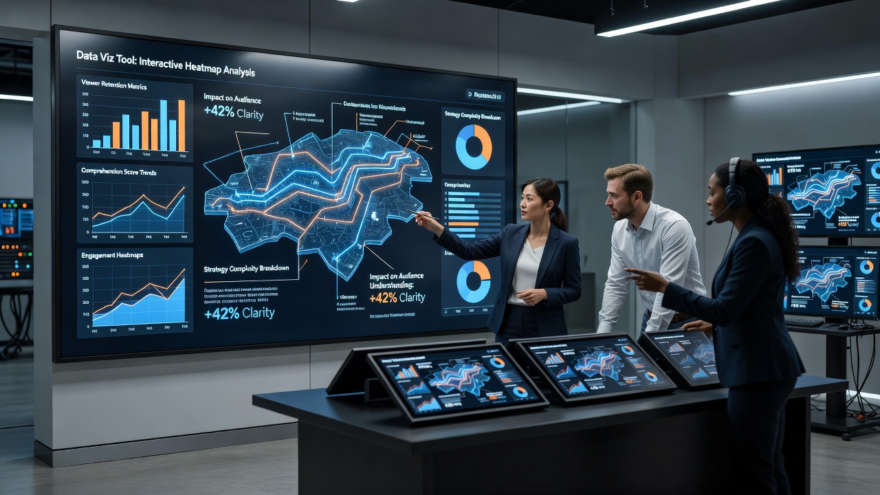 Data overlays displaying strategy metrics during a live esports broadcast session