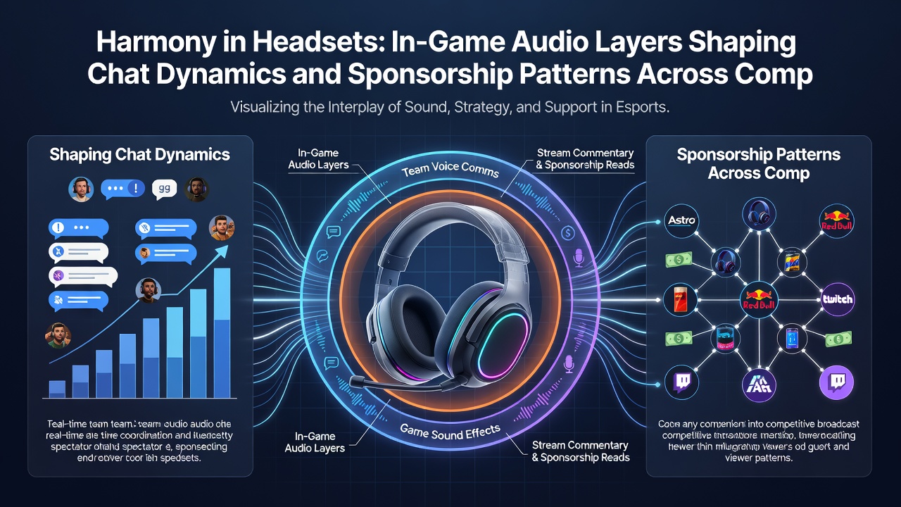 Close-up of gaming headset controls showing audio layer mixing options during an esports event